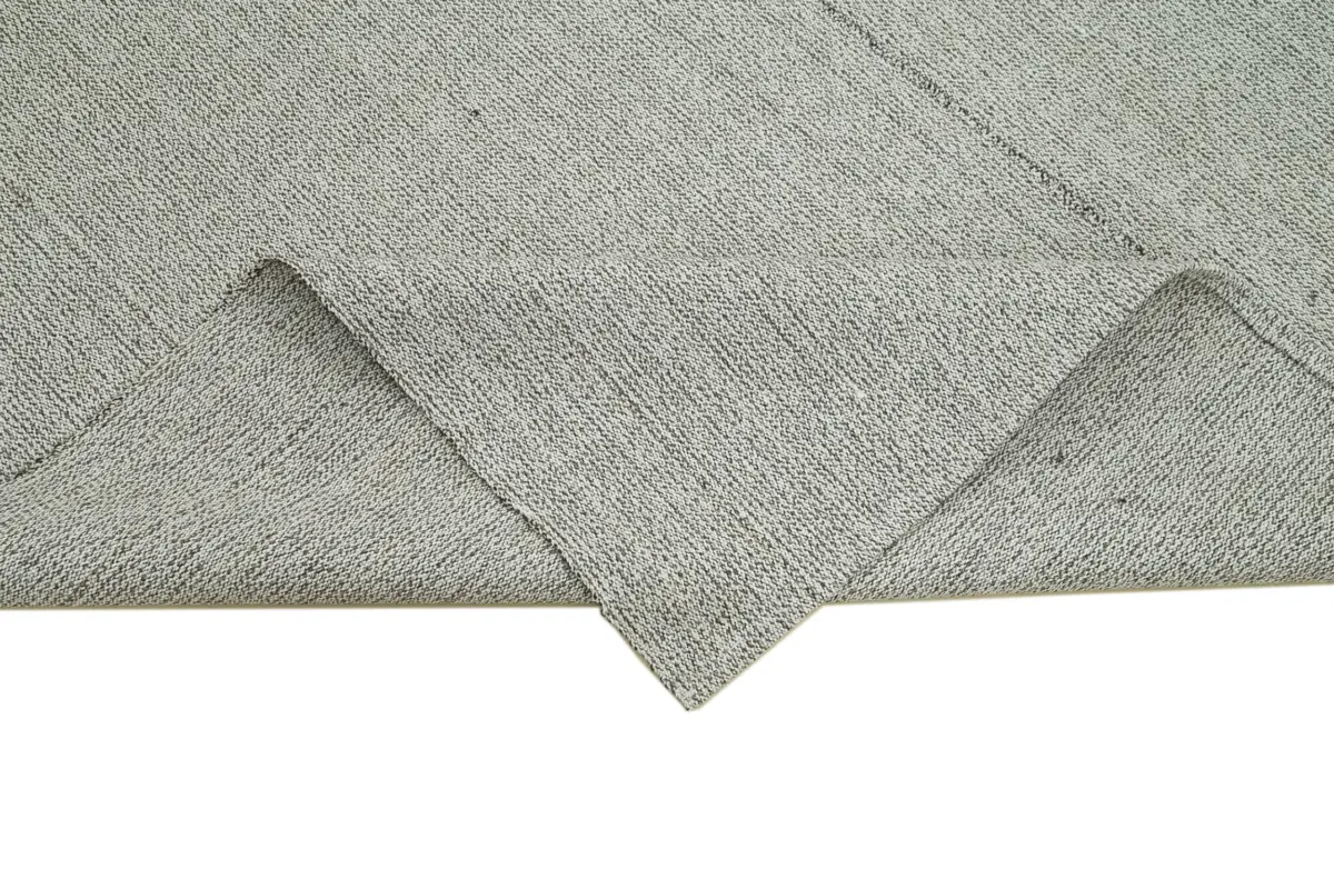 Flatweave Modern Gri Pamuk Üstü Yün El Dokuma Kilim-210x302 - Görsel 6