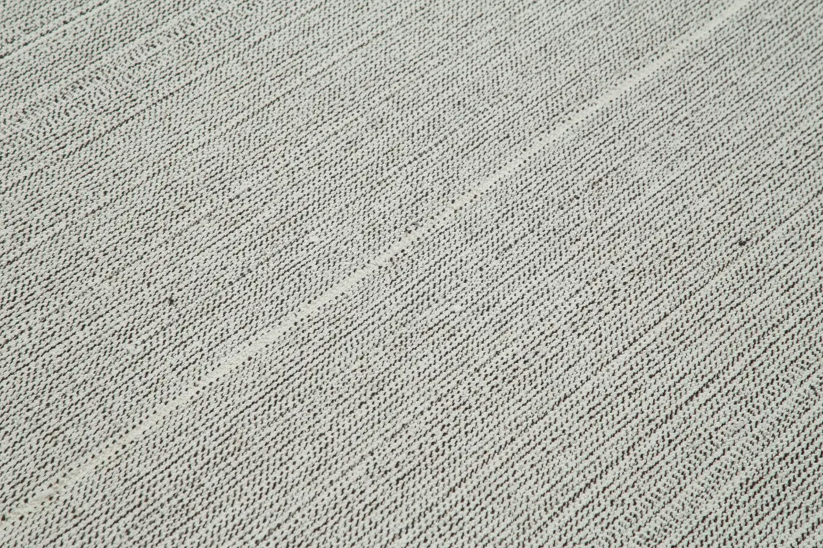 Flatweave Modern Bej Pamuk Üstü Yün El Dokuma Kilim-205x300 - Görsel 5