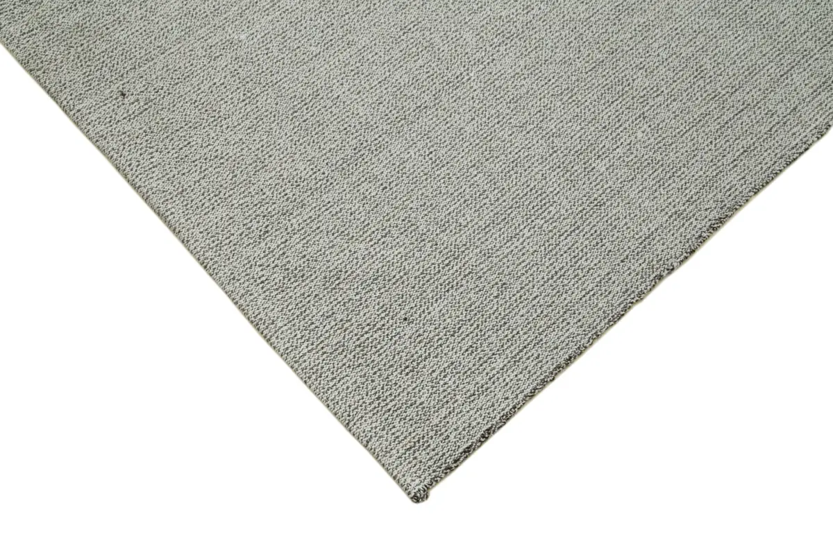 Flatweave Modern Gri Pamuk Üstü Yün El Dokuma Kilim-213x355 - Görsel 4