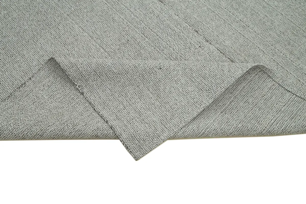 Flatweave Modern Gri Pamuk Üstü Yün El Dokuma Kilim-213x355 - Görsel 6