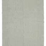 Flatweave Modern Gri Pamuk Üstü Yün El Dokuma Kilim-213x301