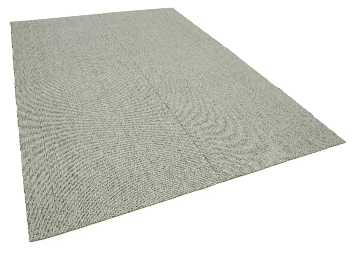 Flatweave Modern Gri Pamuk Üstü Yün El Dokuma Kilim-213x301 - Görsel 2