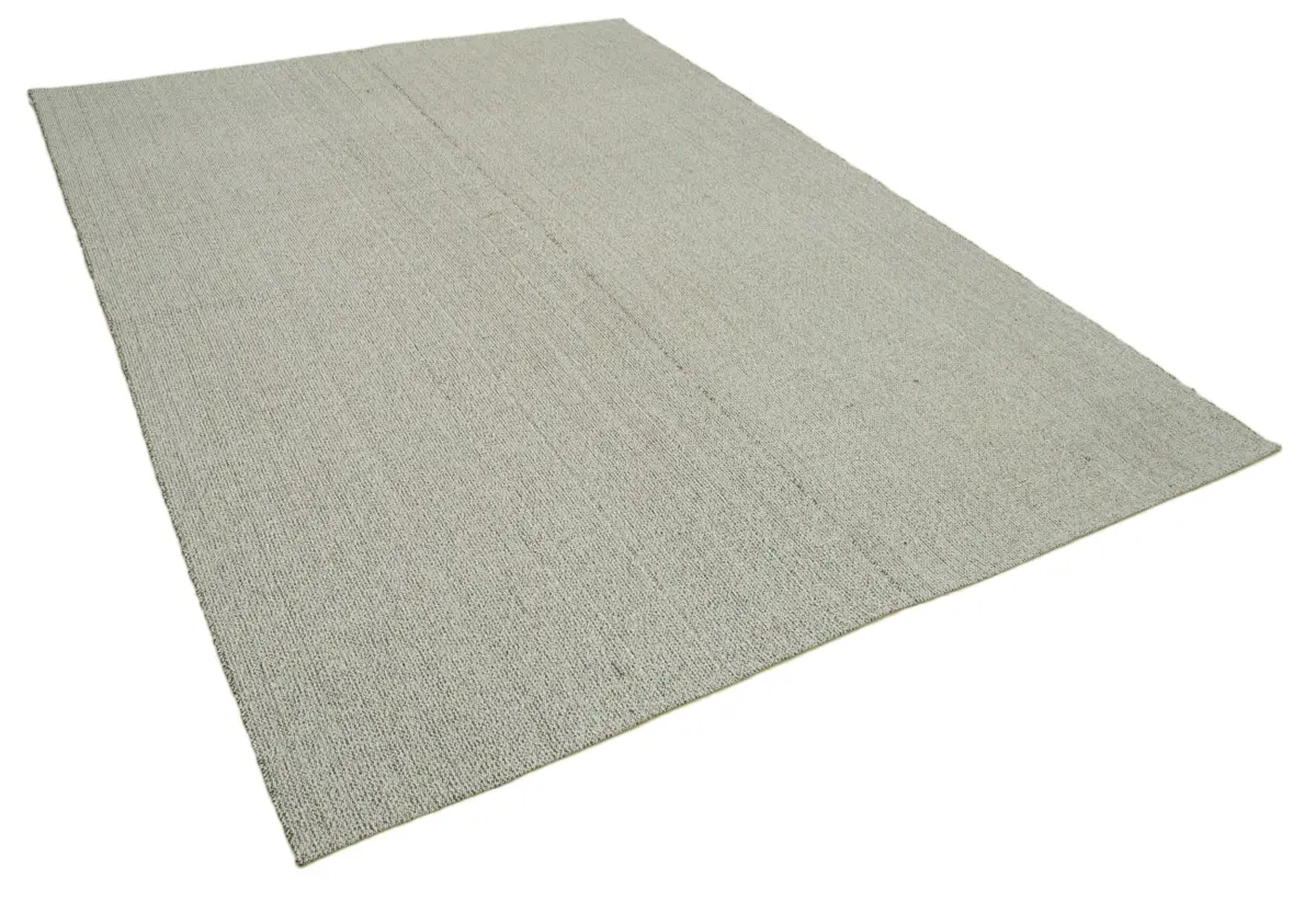 Flatweave Modern Gri Pamuk Üstü Yün El Dokuma Kilim-213x288 - Görsel 2