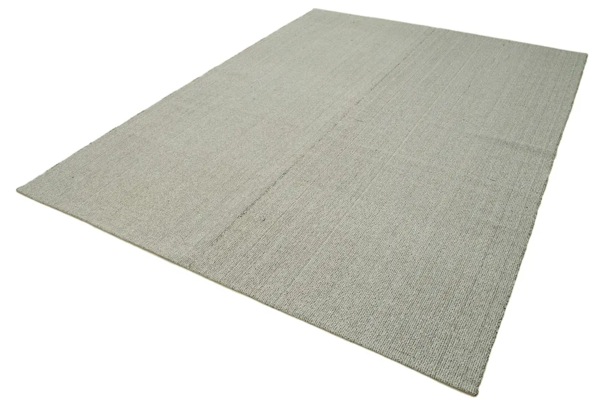 Flatweave Modern Gri Pamuk Üstü Yün El Dokuma Kilim-213x288 - Görsel 3