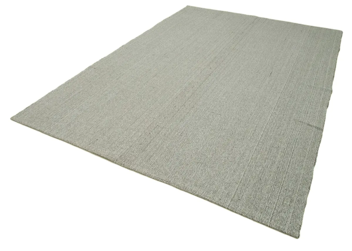 Flatweave Modern Gri Pamuk Üstü Yün El Dokuma Kilim-201x317 - Görsel 3