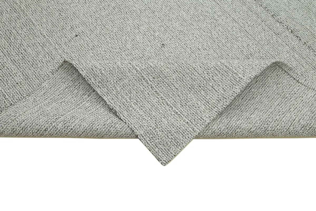Flatweave Modern Gri Pamuk Üstü Yün El Dokuma Kilim-212x304 - Görsel 6