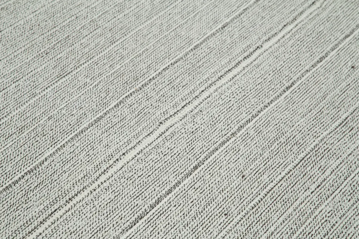 Flatweave Modern Gri Pamuk Üstü Yün El Dokuma Kilim-204x303 - Görsel 5