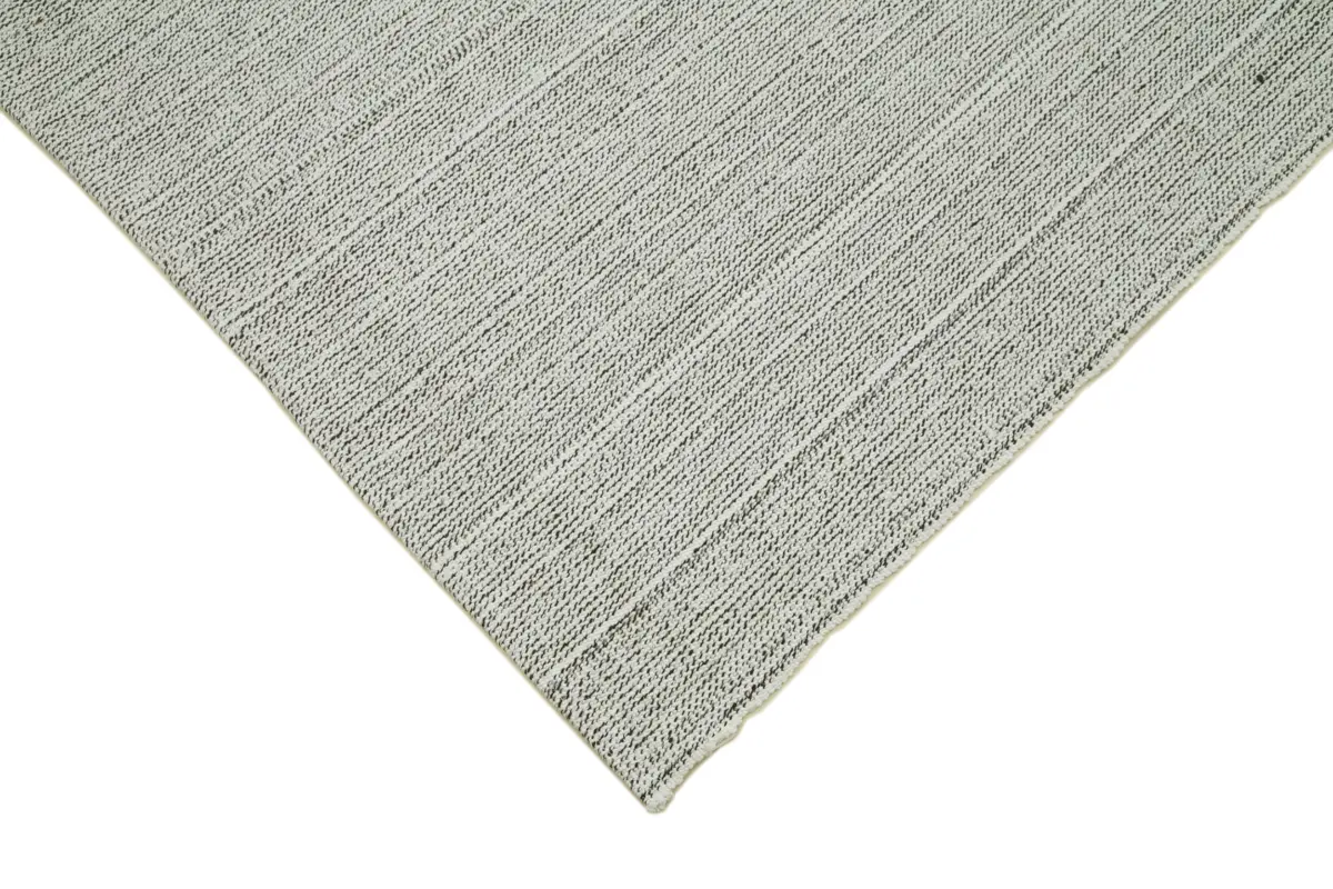 Flatweave Modern Gri Pamuk Üstü Yün El Dokuma Kilim-204x313 - Görsel 4