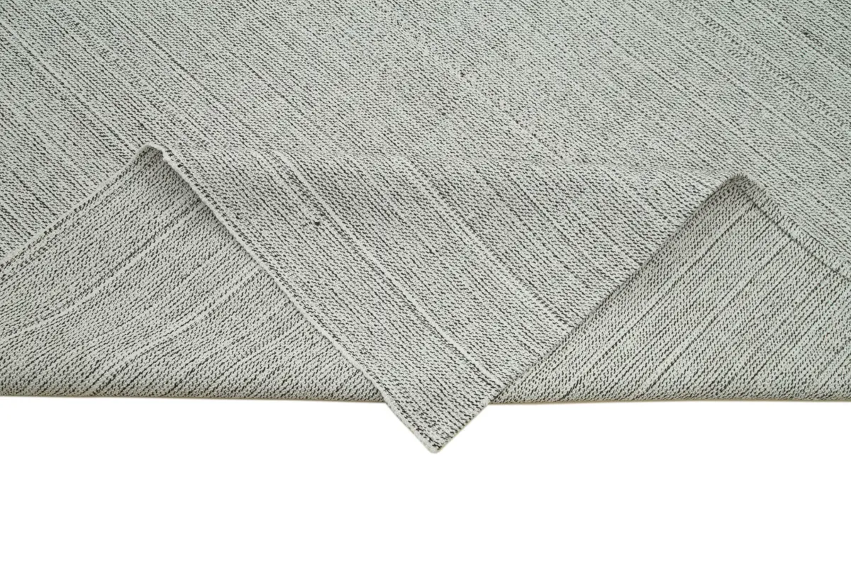 Flatweave Modern Gri Pamuk Üstü Yün El Dokuma Kilim-204x313 - Görsel 6