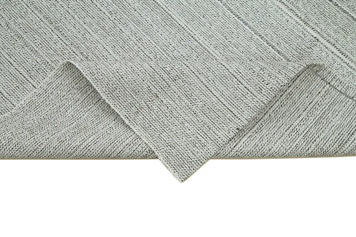 Flatweave Modern Bej Pamuk Üstü Yün El Dokuma Kilim-204x298 - Görsel 6