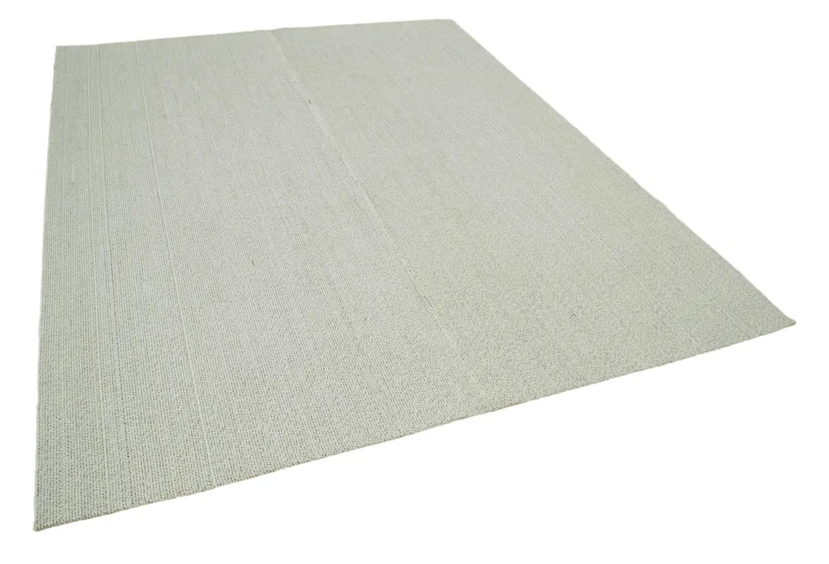 Flatweave Modern Bej Pamuk Üstü Yün El Dokuma Kilim-212x272 - Görsel 2