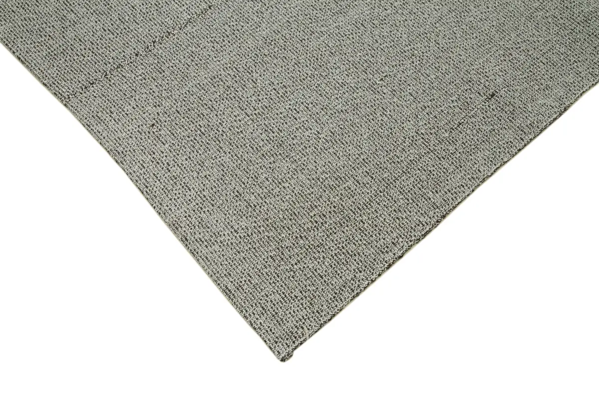 Flatweave Modern Gri Pamuk Üstü Yün El Dokuma Kilim-194x289 - Görsel 4