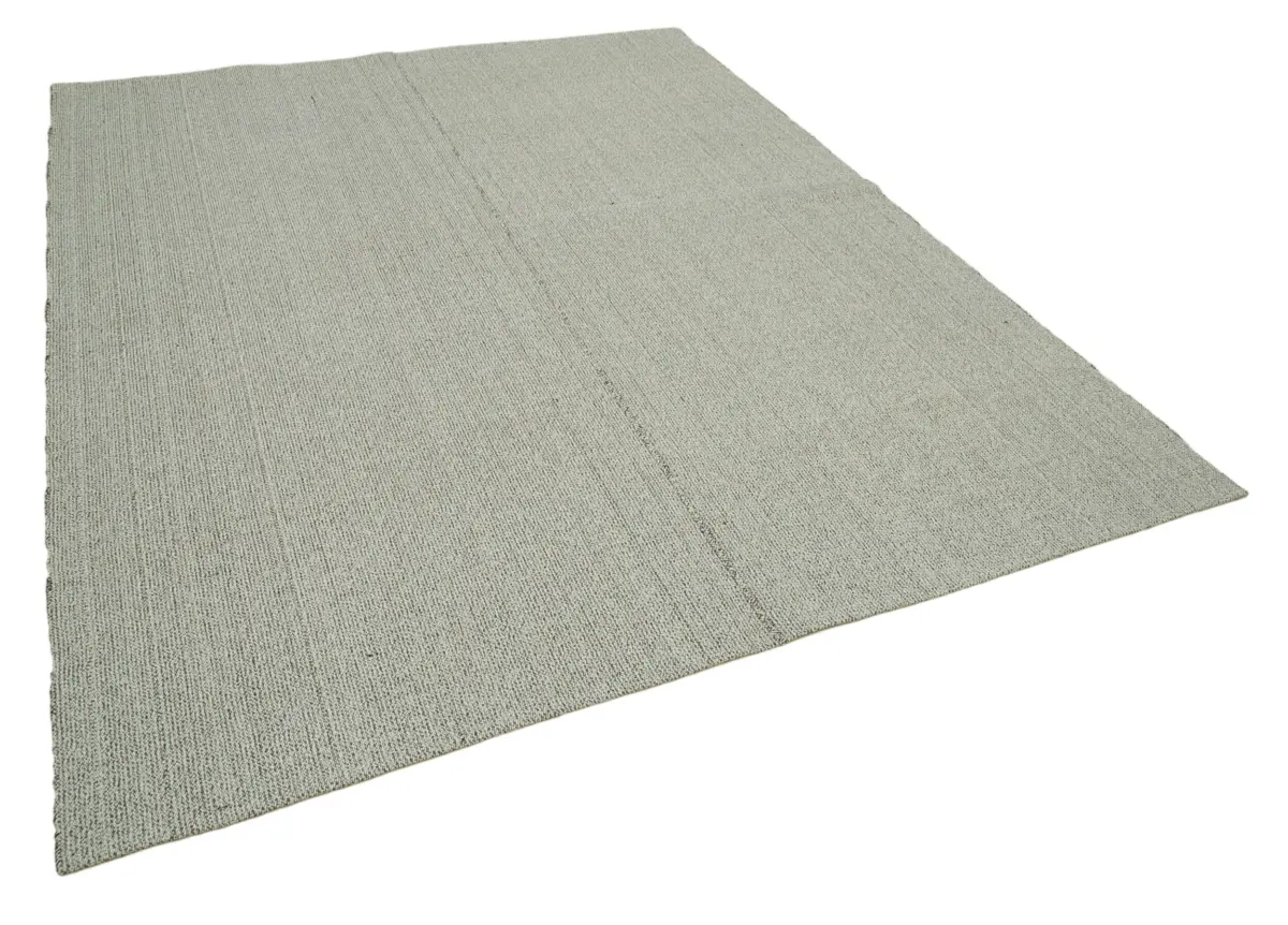 Flatweave Modern Gri Pamuk Üstü Yün El Dokuma Kilim-213x271 - Görsel 2