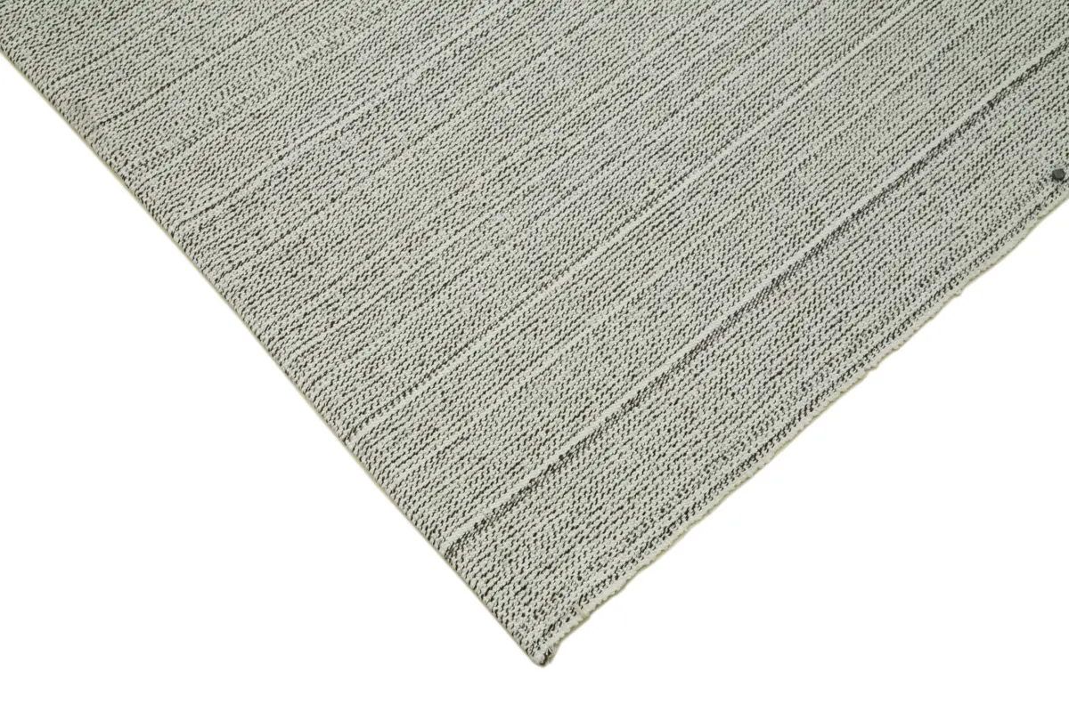 Flatweave Modern Bej Pamuk Üstü Yün El Dokuma Kilim-204x306 - Görsel 4