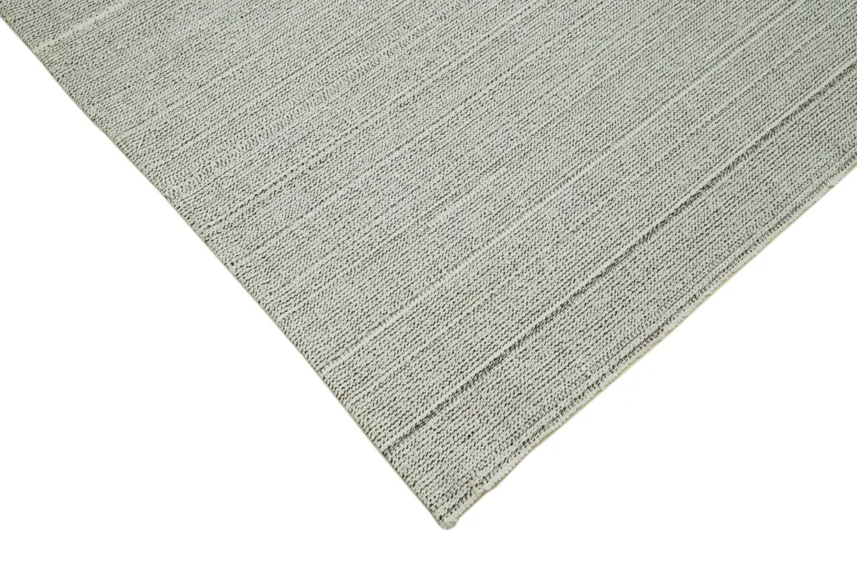 Flatweave Modern Bej Pamuk Üstü Yün El Dokuma Kilim-204x362 - Görsel 4