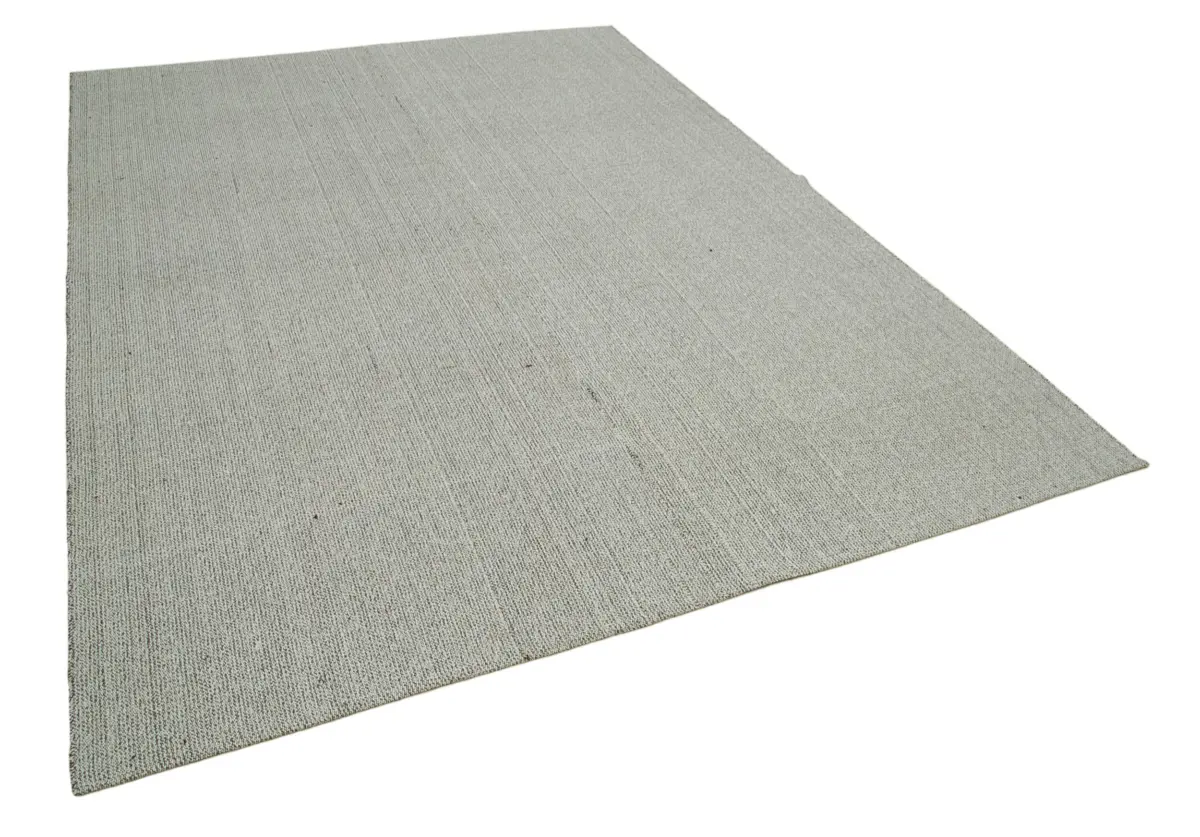 Flatweave Modern Gri Pamuk Üstü Yün El Dokuma Kilim-214x303 - Görsel 2