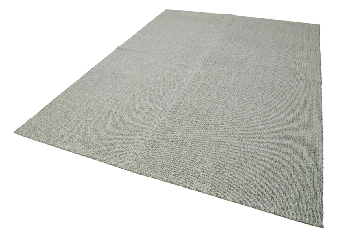 Flatweave Modern Gri Pamuk Üstü Yün El Dokuma Kilim-214x303 - Görsel 3