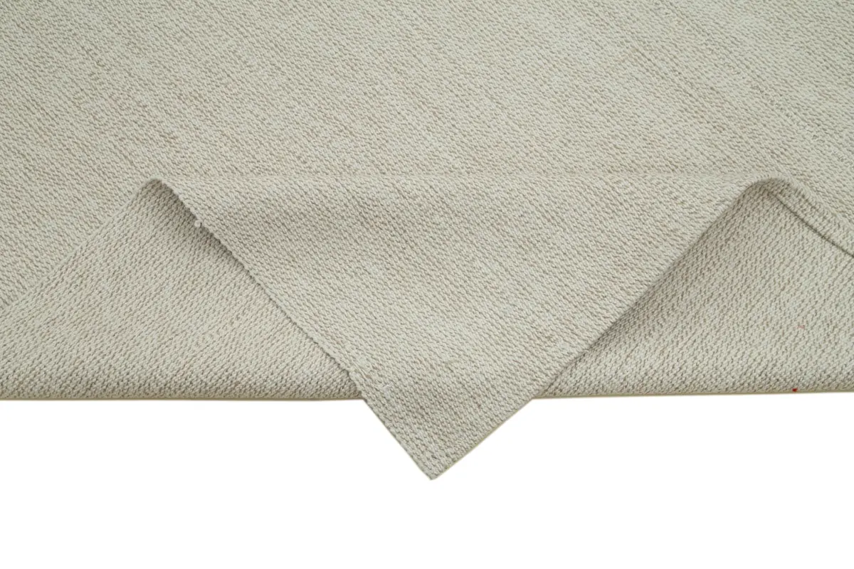 Flatweave Modern Bej Pamuk Üstü Yün El Dokuma Kilim-212x333 - Görsel 6