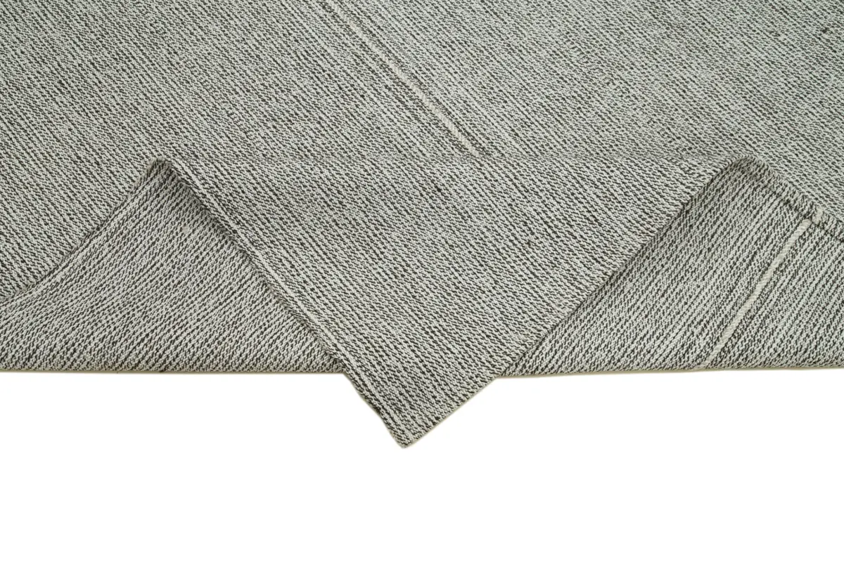 Flatweave Modern Gri Pamuk Üstü Yün El Dokuma Kilim-236x286 - Görsel 6