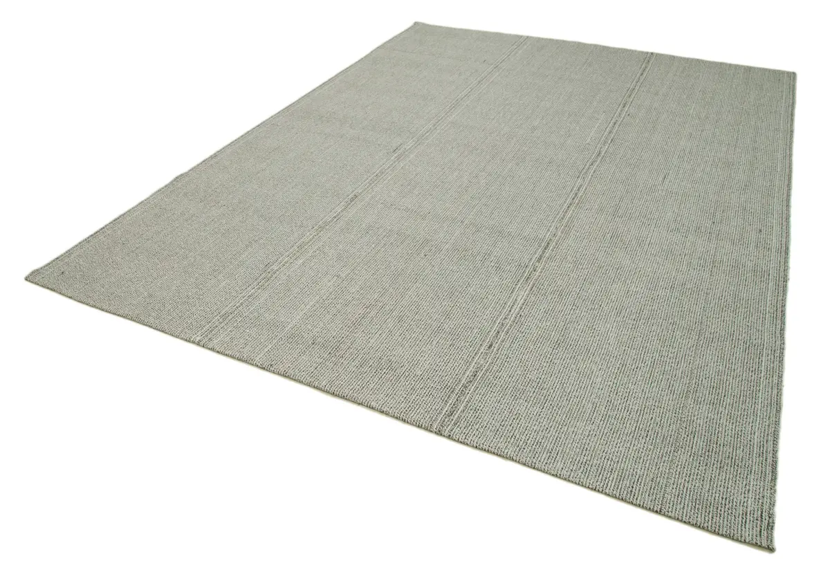 Flatweave Modern Gri Pamuk Üstü Yün El Dokuma Kilim-239x327 - Görsel 3