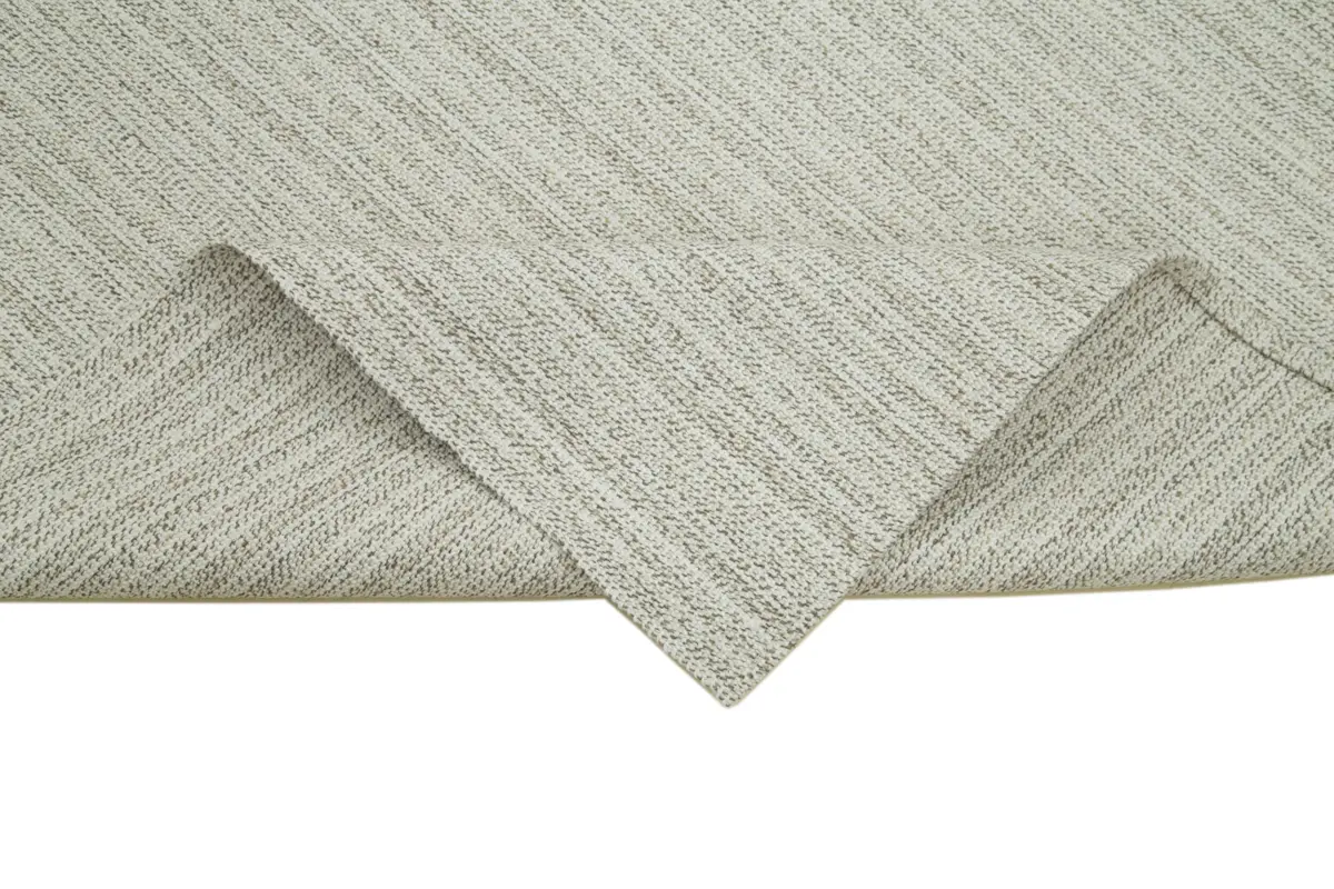 Flatweave Modern Bej Pamuk Üstü Yün El Dokuma Kilim-210x305 - Görsel 6