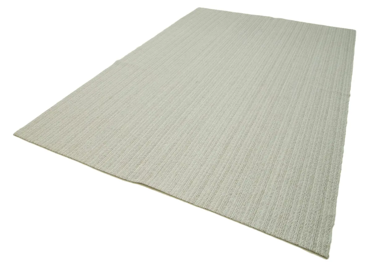 Flatweave Modern Bej Pamuk Üstü Yün El Dokuma Kilim-211x328 - Görsel 3