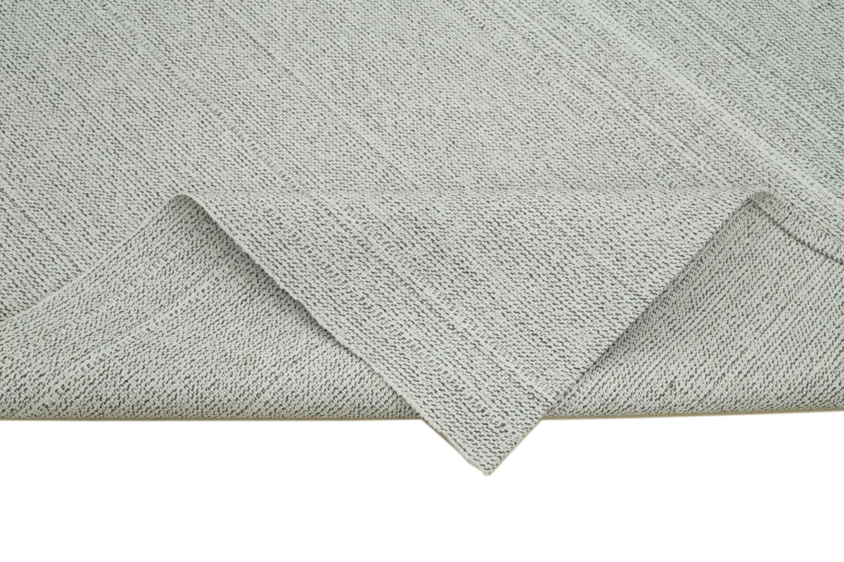 Flatweave Modern Bej Pamuk Üstü Yün El Dokuma Kilim-205x306 - Görsel 6