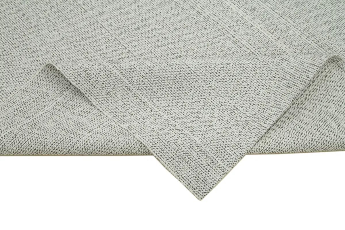 Flatweave Modern Bej Pamuk Üstü Yün El Dokuma Kilim-205x325 - Görsel 6