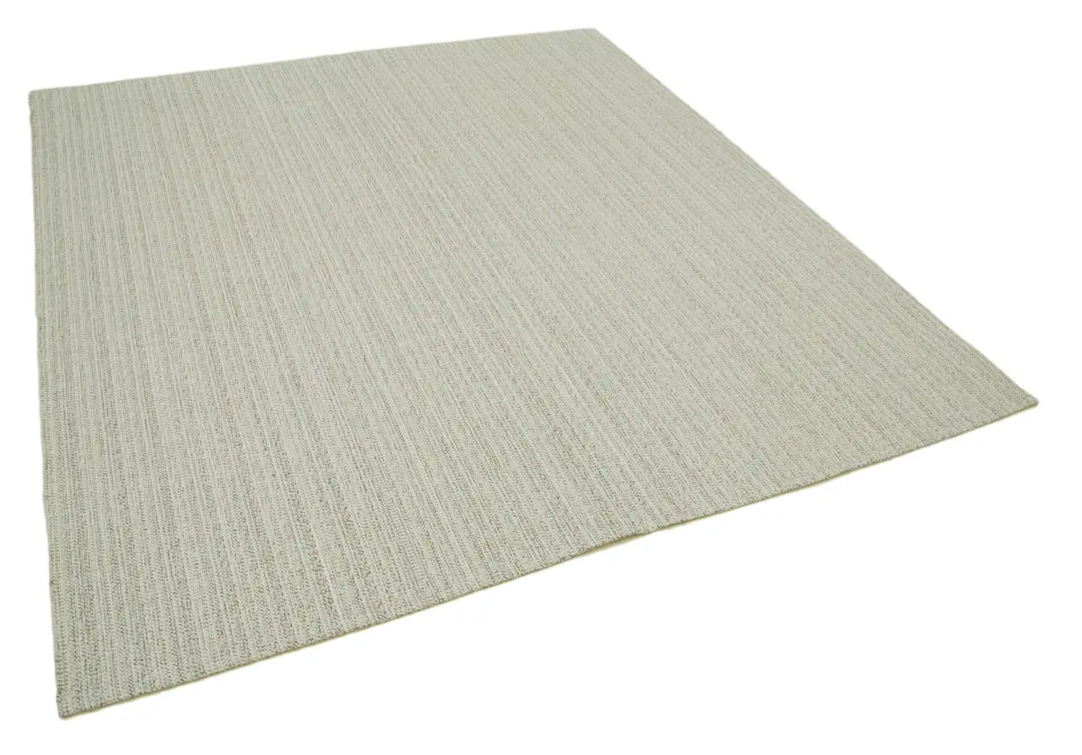 Flatweave Modern Bej Pamuk Üstü Yün El Dokuma Kilim-212x231 - Görsel 2