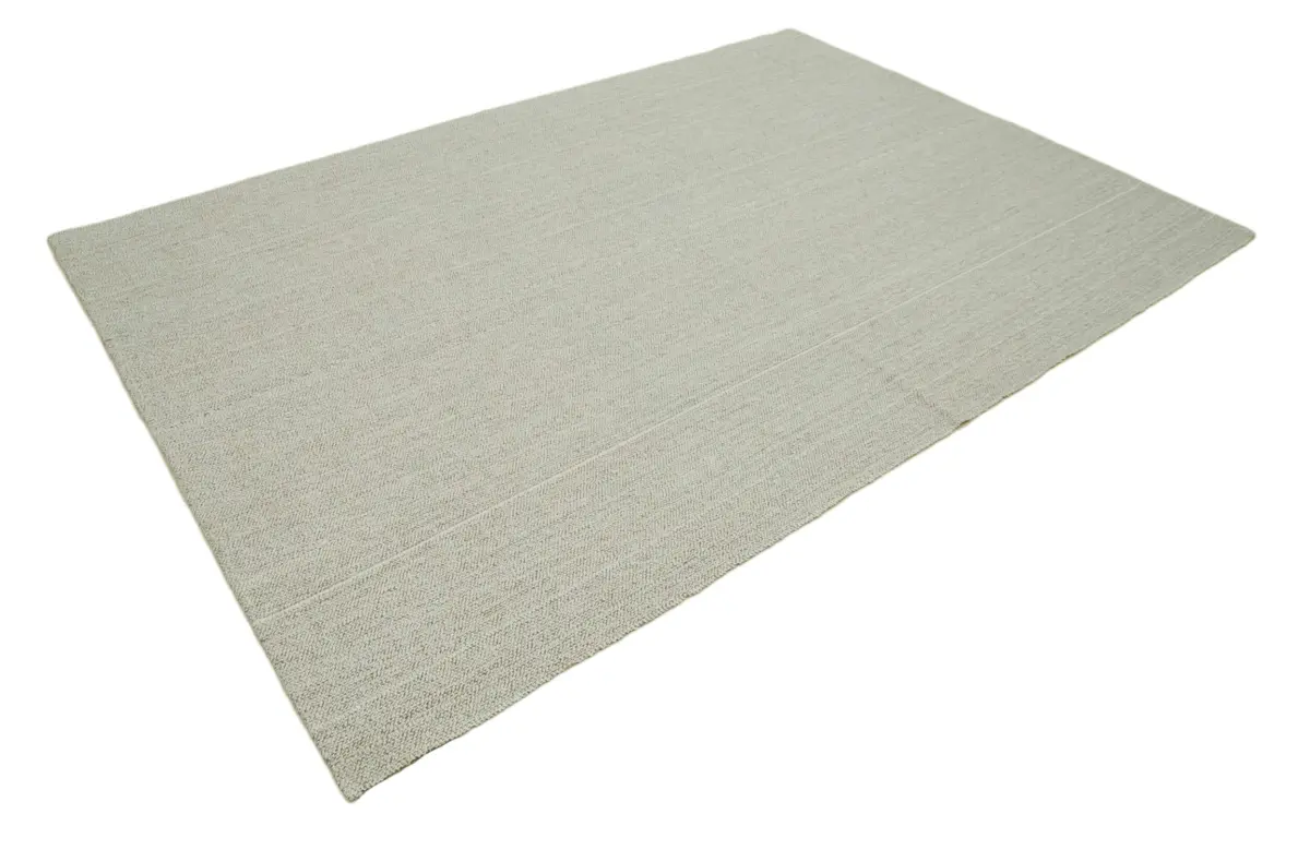 Flatweave Modern Bej Pamuk Üstü Yün El Dokuma Kilim-188x274 - Görsel 3