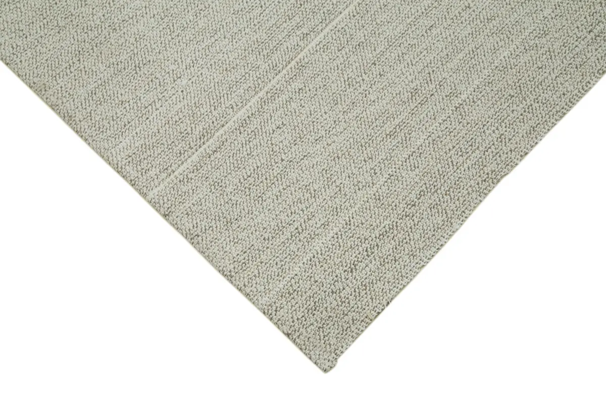 Flatweave Modern Bej Pamuk Üstü Yün El Dokuma Kilim-188x274 - Görsel 4