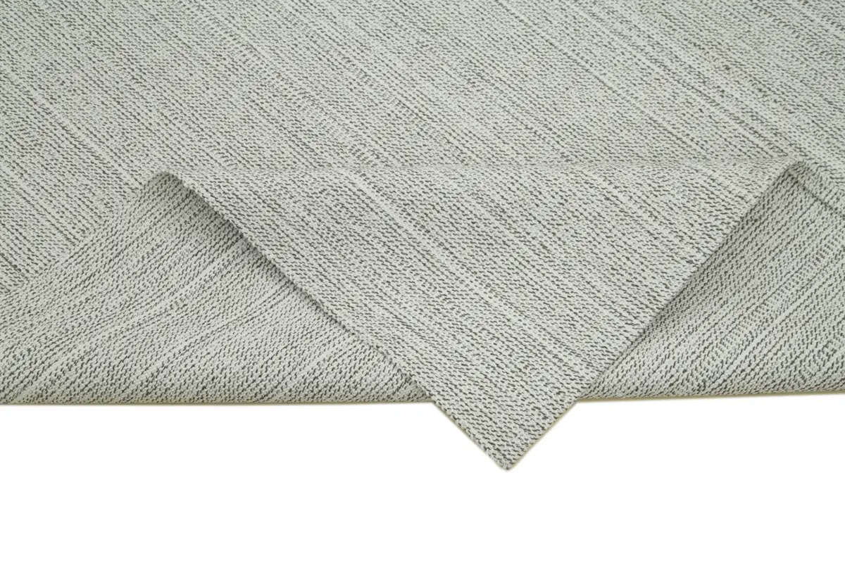 Flatweave Modern Bej Pamuk Üstü Yün El Dokuma Kilim-205x320 - Görsel 6