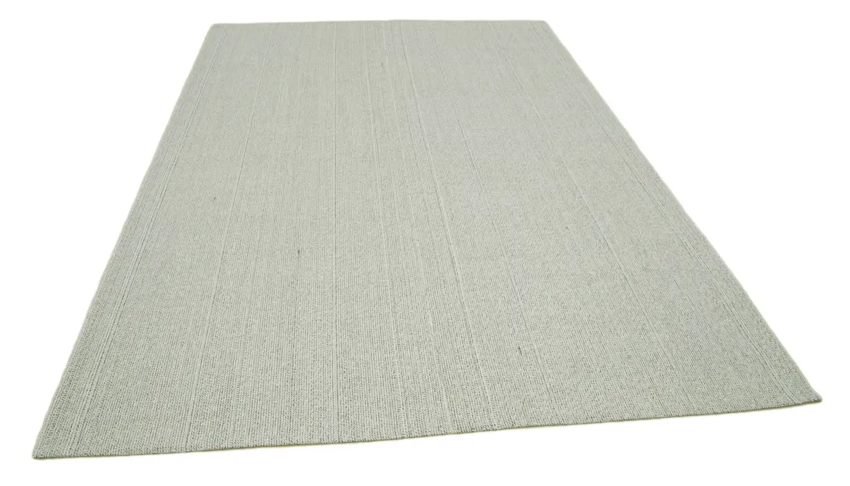 Flatweave Modern Bej Pamuk Üstü Yün El Dokuma Kilim-204x304 - Görsel 2