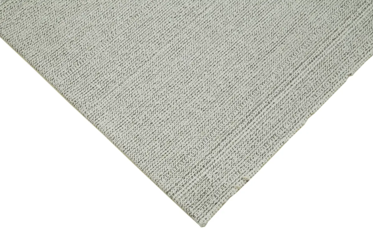 Flatweave Modern Bej Pamuk Üstü Yün El Dokuma Kilim-204x304 - Görsel 4