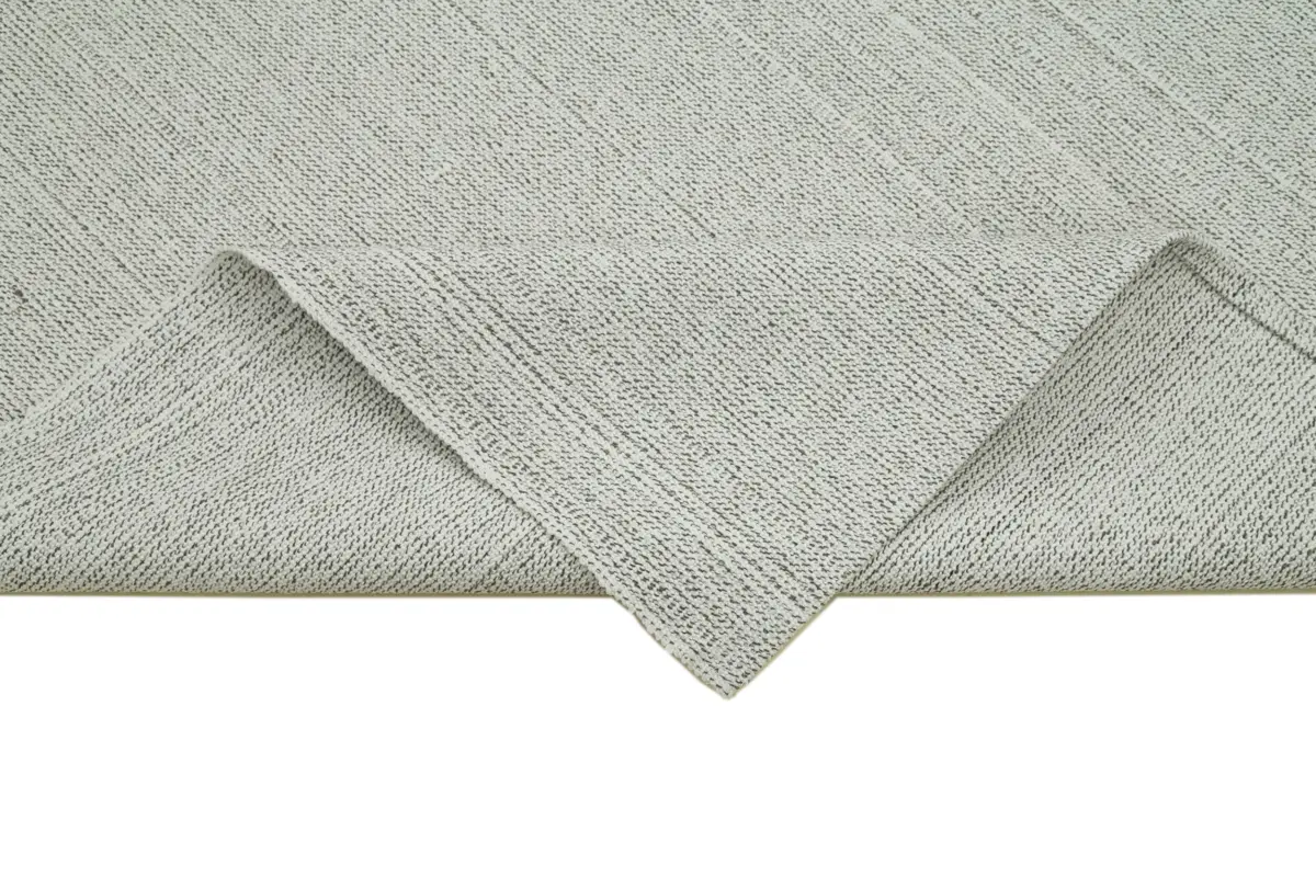 Flatweave Modern Bej Pamuk Üstü Yün El Dokuma Kilim-204x304 - Görsel 6