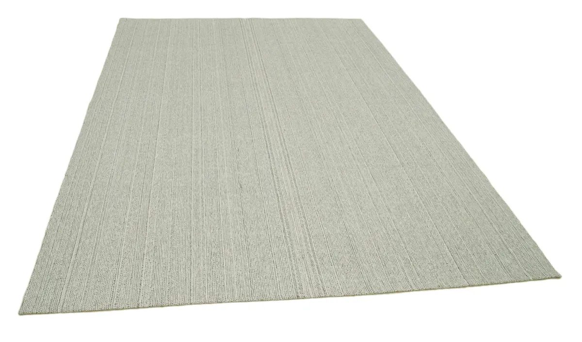 Flatweave Modern Bej Pamuk Üstü Yün El Dokuma Kilim-204x284 - Görsel 2