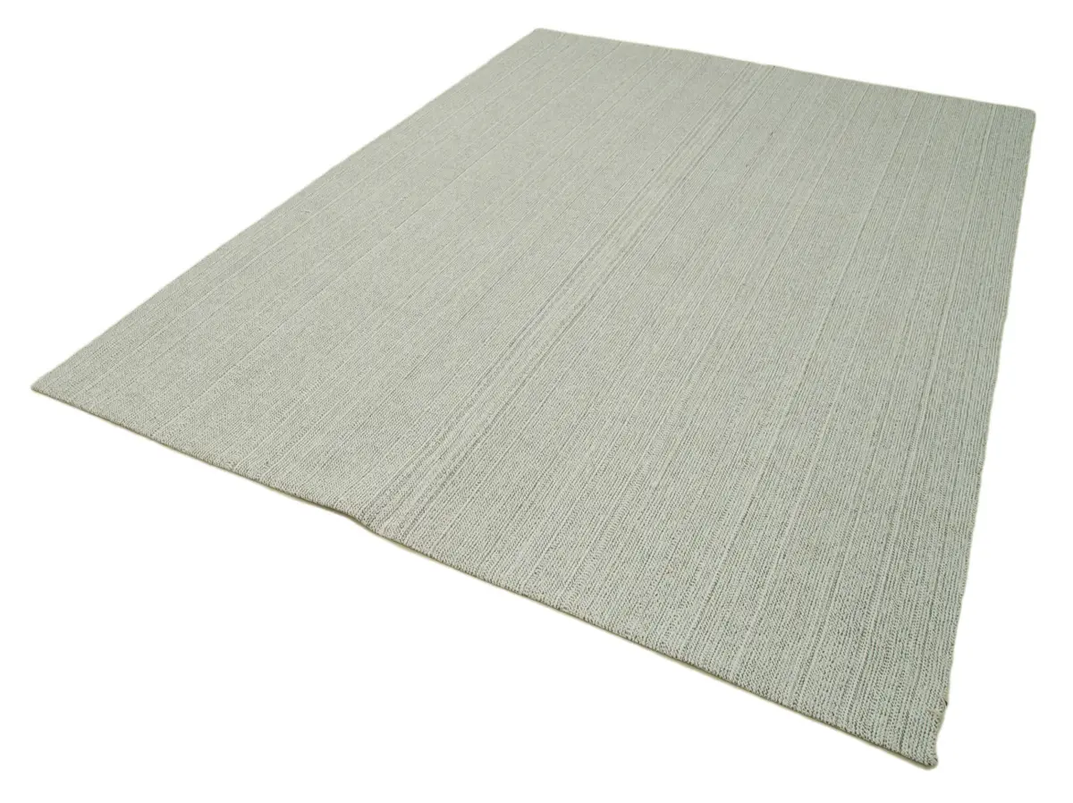 Flatweave Modern Bej Pamuk Üstü Yün El Dokuma Kilim-204x284 - Görsel 3