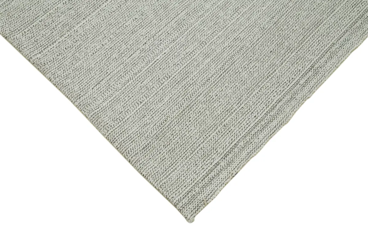 Flatweave Modern Bej Pamuk Üstü Yün El Dokuma Kilim-205x300 - Görsel 4