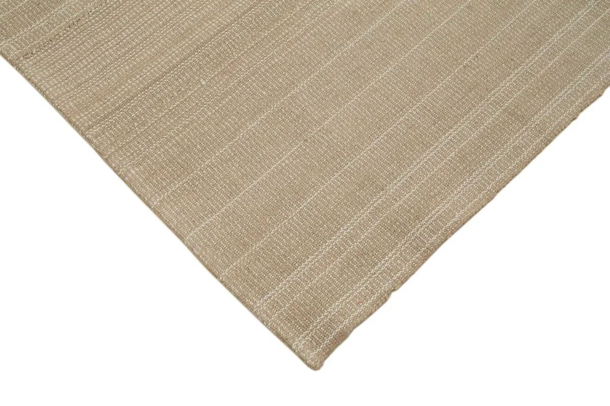 Flatweave Modern Bej Pamuk Üstü Yün El Dokuma Kilim-212x326 - Görsel 4