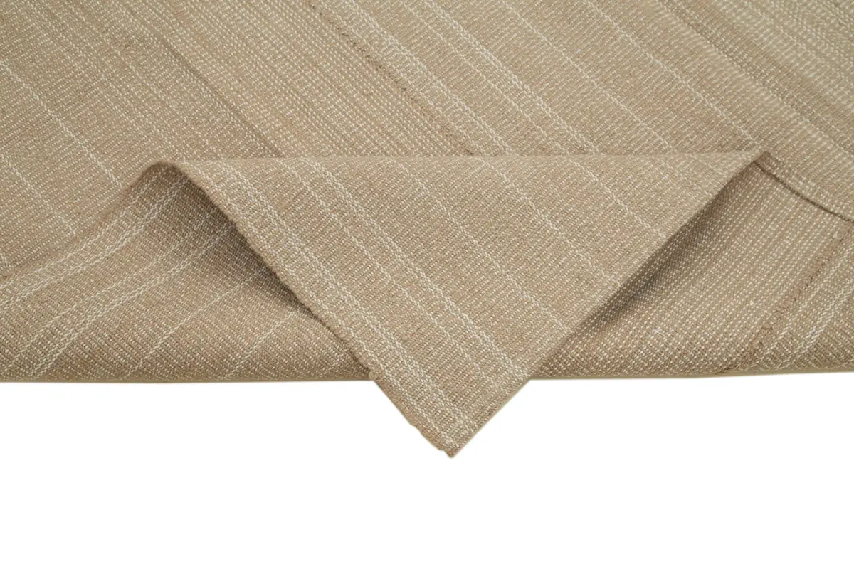 Flatweave Modern Bej Pamuk Üstü Yün El Dokuma Kilim-212x326 - Görsel 6