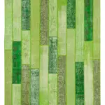 Patchwork Yeşil Pamuk Üzerine Yün El Dokuma Kilim-174x243