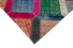 Patchwork Multi Pamuk Üzerine Yün El Dokuma Kilim-159x243 - Görsel 4