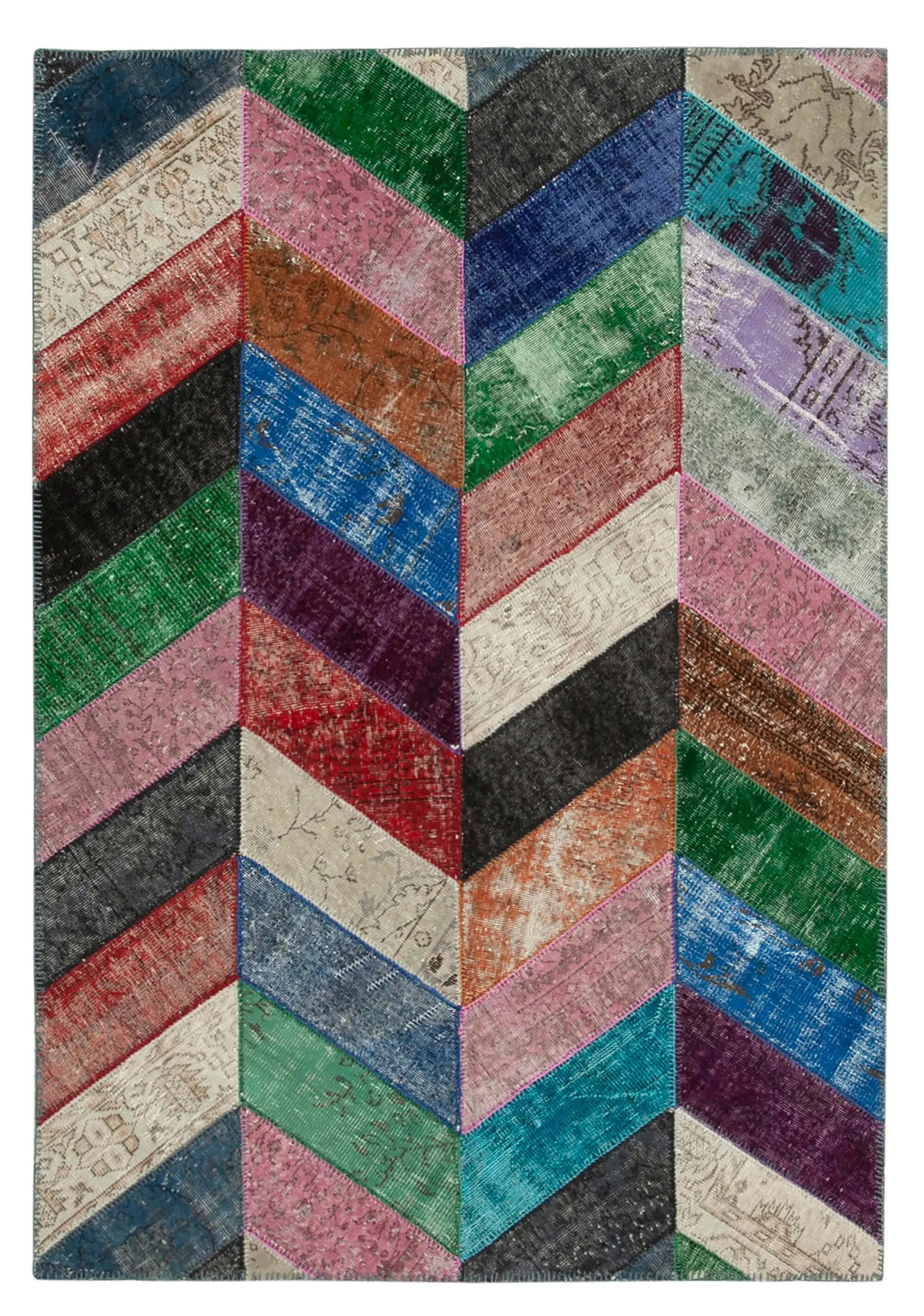 Rc_36912_1_Multicolor_Modern_Design_Patchwork_Rugs Patchwork Multi Pamuk Üzerine Yün El Dokuma Kilim-170x246 - Görsel 1