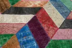 Patchwork Multi Pamuk Üzerine Yün El Dokuma Kilim-170x246 - Görsel 5