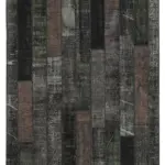 Patchwork Siyah Pamuk Üzerine Yün El Dokuma Kilim-171x243