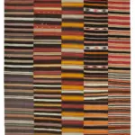 Anadolu Patchwork Multi Renk Pamuk Üzerine Yün El Dokuma Kilim-313x410