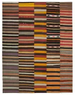 Anadolu Patchwork Multi Renk Pamuk Üzerine Yün El Dokuma Kilim-313x410