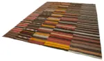Anadolu Patchwork Multi Renk Pamuk Üzerine Yün El Dokuma Kilim-313x410 - Görsel 3