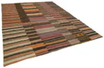 Anadolu Patchwork Multi Renk Pamuk Üzerine Yün El Dokuma Kilim-312x408 - Görsel 2