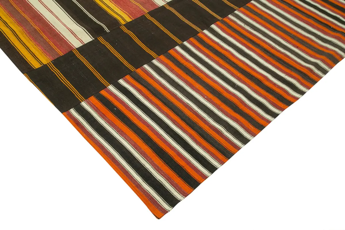 Anadolu Patchwork Multi Renk Pamuk Üzerine Yün El Dokuma Kilim-312x408 - Görsel 4